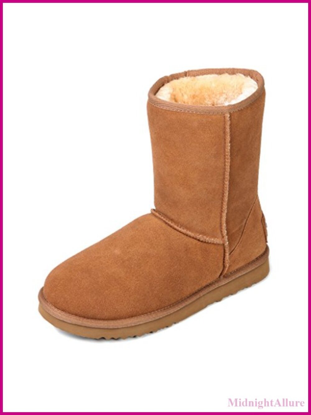 AUSLAND Genuine Suede Waterproof Winter Snow Boots Fur Lined Mid-Calf